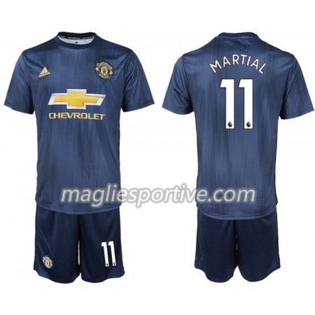 Completo Calcio Manchester United MARTIAL 11 Bambino Divisa Terza 2018/2019